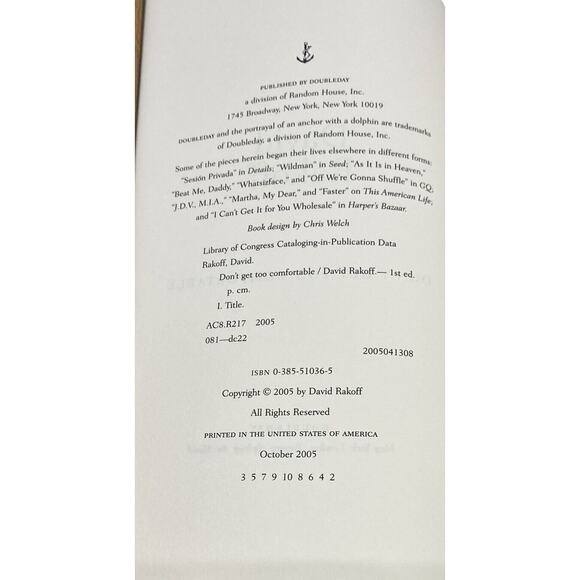 David Rakoff : Don't Get Too Comfortable 1st Edition 2005 Doubleday Humor - Picture 7 of 10